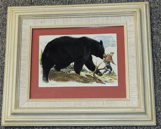 Original signed Bob Kuhn bear and hunter painting