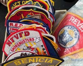 Vintage collectible fire department trading patches