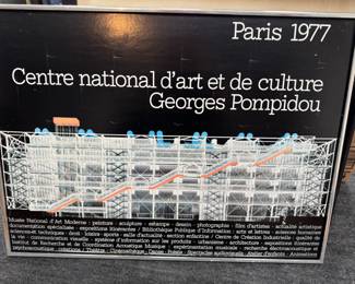 Vintage 1977 poster of Georges Pompidou building