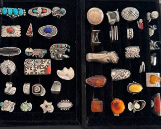Loads of Artisan Silver Jewelry, Amber jewelry, Navajo jewelry, Zuni jewelry, Costume jewelry, Lillian Pitt jewelry, Yazzie and others