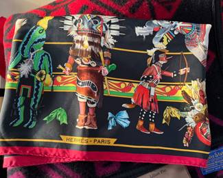 Vintage Hermes Kachina Scarf by Kermit Oliver