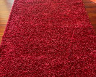 Red shag rug