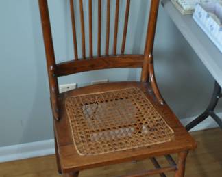 Pressed Back Oak Chair