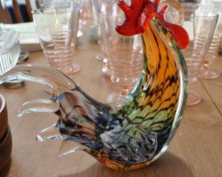 Italian Art Glass Rooster (small chip on tail)