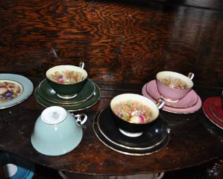 Ansley Tea cups Saucers and Bread Plate
