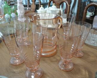 Federal Glass Ribbed Soda Fountain Glasses
