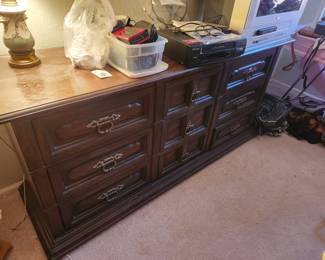 triple dresser and VHS 