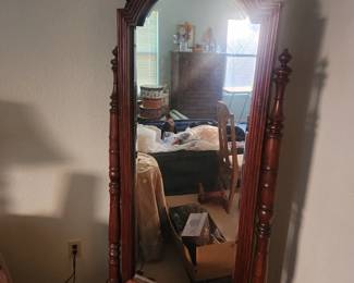 free standing mirror mahogany