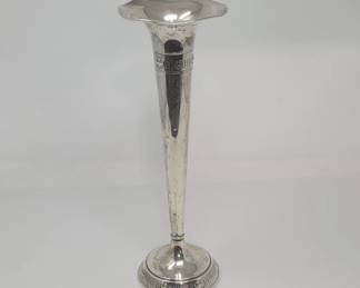 Lot # : 168 - Antique sterling silver trumpet vase
