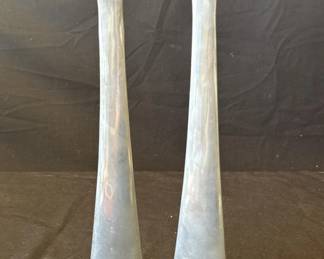 Lot # : 297z - Pair of vintage Nambe aluminum candlesticks
