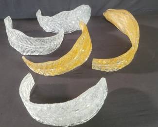 Lot # : 310 - Vintage glass leaf chandelier parts
