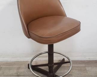 Lot # : 615 - Cosco mid-century faux leather swivel bar stool
