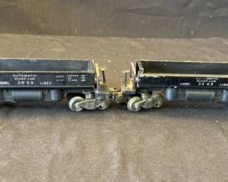 Lot # : 335z - 2 vintage Lionel 3469 Automatic Dump train cars
