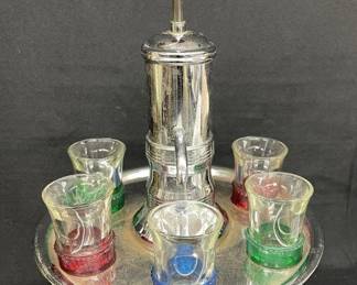 Lot # : 555v - Rotating mid-century bar ware set - 6 shot glasses
