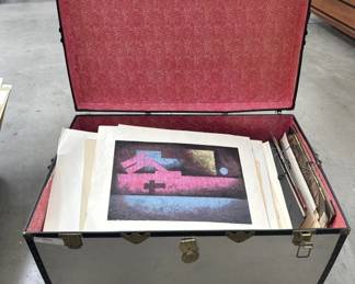 Lot # : 762 - Large crate full of lithographs, offset prints,
