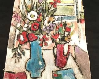 Lot # : 200f - Watercolor painting on canvas
