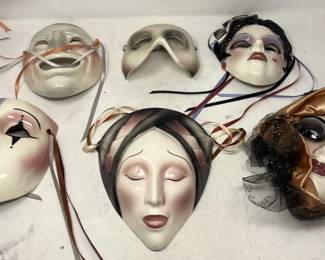 Lot # : 416 - Box of handmade ceramic masks
