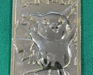 Lot # : 278z - 23k gold-plated Pokémon Pikachu 1999
