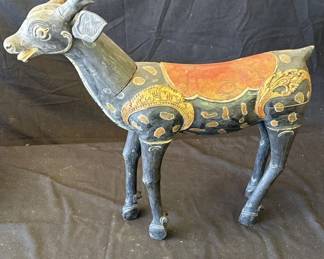 Lot # : 347z - Vintage carved wood elk
