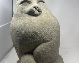 Lot # : 153 - Large cat sculpture in the style of Paolo Grasso
