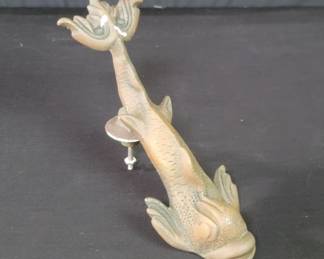 Lot # : 252 - Antique bronze fish door knocker
