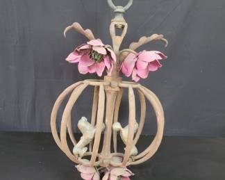 Lot # : 437 - Antique iron and brass floral hanging decoration
