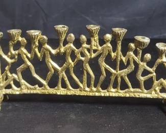 Lot # : 643 - Vintage brass menorah
