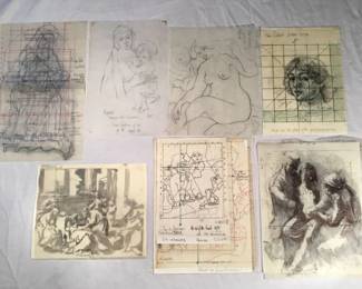 Lot # : 225f - Original reproduction artwork study process
