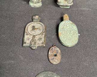 Lot # : 331 - Group of antique Asian bronze charms
