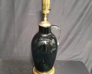 Lot # : 96 - Blenko 29" charcoal glass lamp
