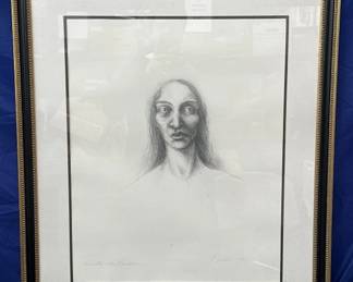 Lot # : 387 - Framed pencil signed Jonathan Barbieri "Head
