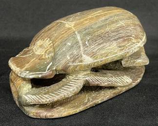 Lot # : 527v - Carved soapstone Egyptian scarab
