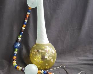 Lot # : 276u - Hand-blown art glass & acrylic hanging light
