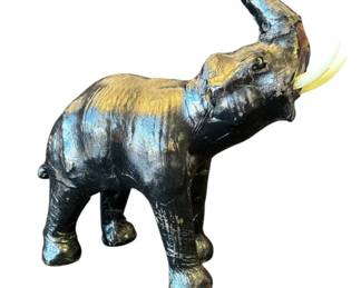 Lot # : 340z - Vintage leather elephant sculpture
