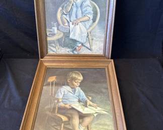 Lot # : 369z - Pair of vintage framed art prints
