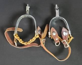 Lot # : 139 - Pair of vintage steel spurs
