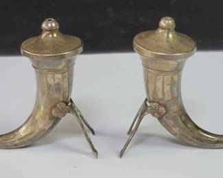 Lot # : 83 - Swedish sterling silver horn salt and pepper
