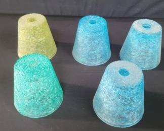Lot # : 344 - Five art glass lamp shades

