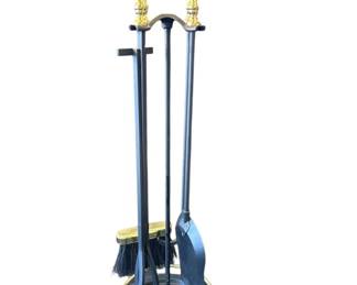 Lot # : 316z - Brass & iron fireplace tool set
