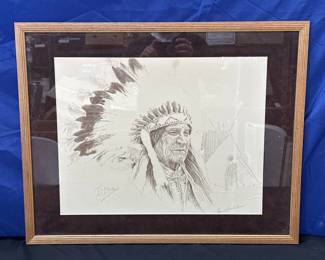 Lot # : 383 - Vintage framed offset print from Thomas E. Mails
