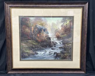 Lot # : 441 - Framed pen signed Thomas Kinkade "Cobblestone
