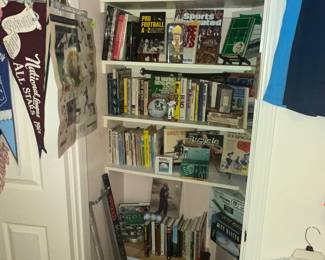 Closet full of sports books, vintage sporting goods catalogs & more!