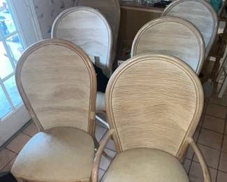 SET OF 6 AMERICAN DREW "PENCIL REED" CHAIRS