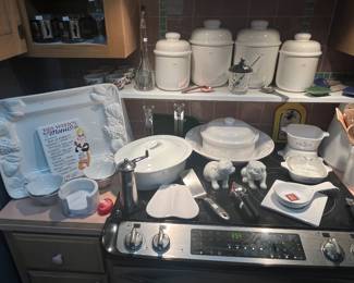 LOTS OF WHITE KITCHENWARE
