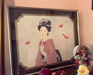 LOVELY FRAMED GEISHA PRINT