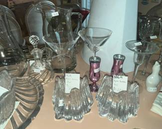 PAIR OF MCM "NYBRO SWEDEN" CRYSTAL CANDLE HOLDERS