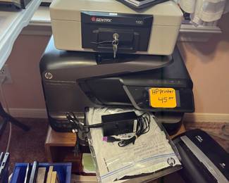 HP PRINTER AND A SENTRY 1100 LOCK BOX
