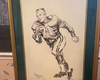 Sketch of #71 Packers player by M. Schwartz. Again, possibly linebacker Bill Forester.