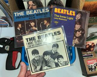 LOTS OF BEATLE 45's - SOME WITH SLEEVES