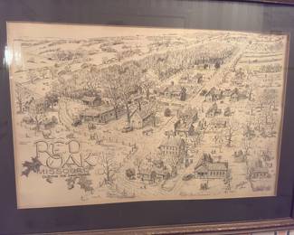 1984 SKETCH OF "RED OAK, MISSOURI DURING THE WAR YEARS" by LOWELL DAVIS